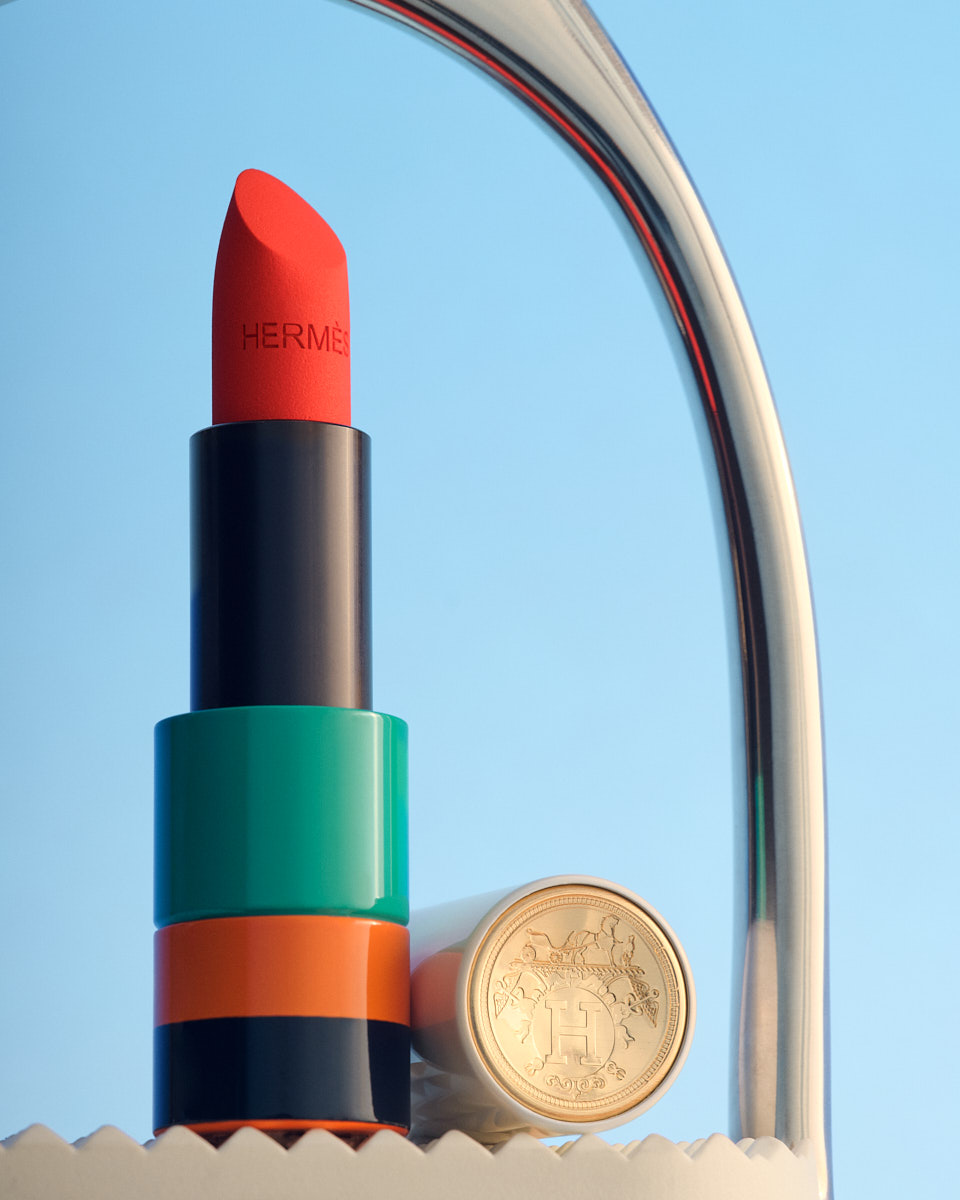Hermès Études, still life with Rouge Hermès lipstick and Les Mains Hermès nail enamel - 4